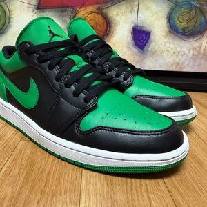Nike Air Jordan Retro 1 Low Lucky Green Black White (553558 065) Size 9🔥
